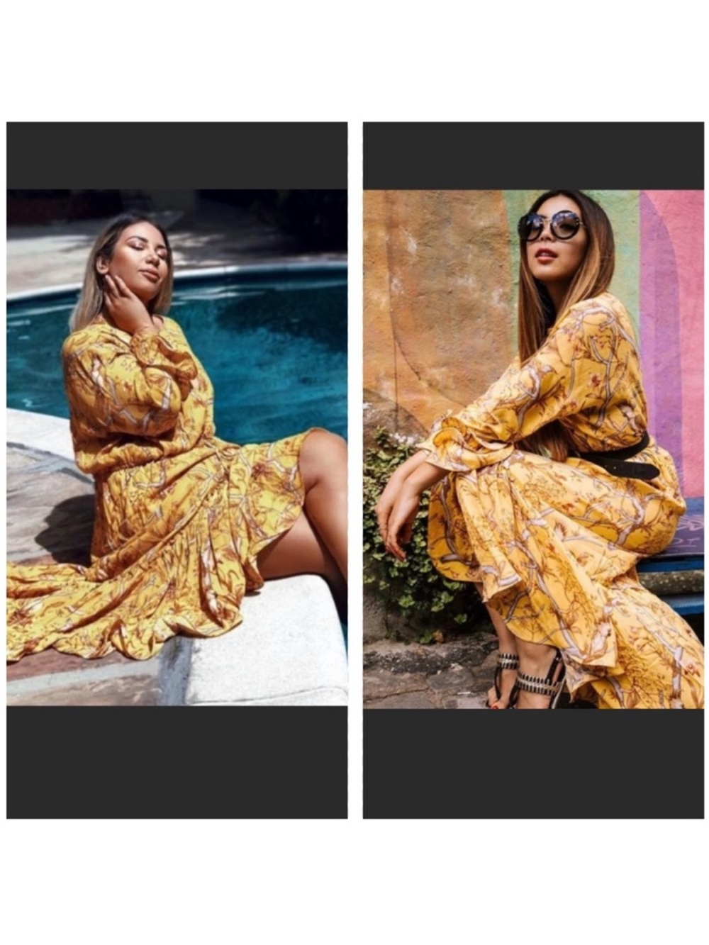 NWT Johanna Ortiz x H&M Yellow Floral Crepe Dress Size L - Picture 5 of 16